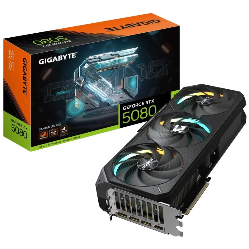 Tarjeta Gráfica Gigabyte GeForce RTX 5080 GAMING OC 16GB GDDR7 Reflex 2 RTX AI DLSS4