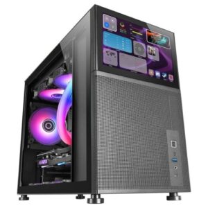 Torre PC Mars Gaming MC-LCD Torre Custom Micro-ATX Pantalla LCD IPS 8" Cristal Templado Panel Modula